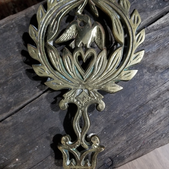 Vintage Other - Vintage Cast Iron Eagle Trivet with Gold Finish